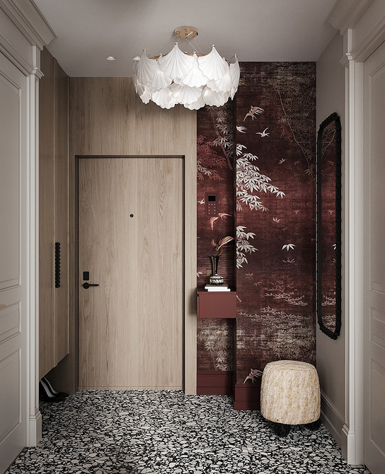 Еко-тренд 2026 в шпалерах Трендові екологічні шпалери з рослинним орнаментом в інтер'єрі 2026 року.