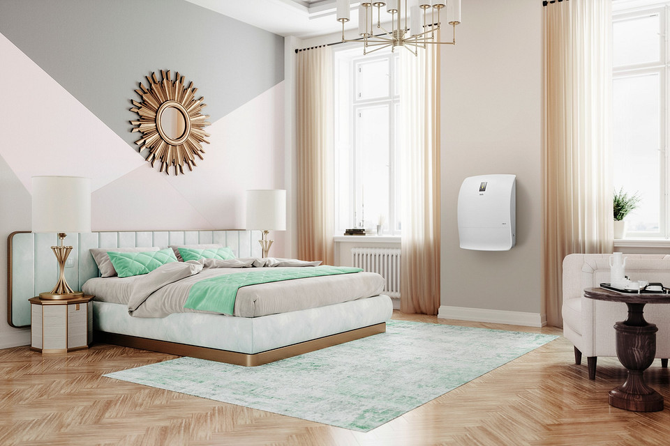 Свіжість міського повітря Приточний очищувач повітря Ballu ONEAIR, що символізує чисте міське повітря 2026 без шуму та пилу.