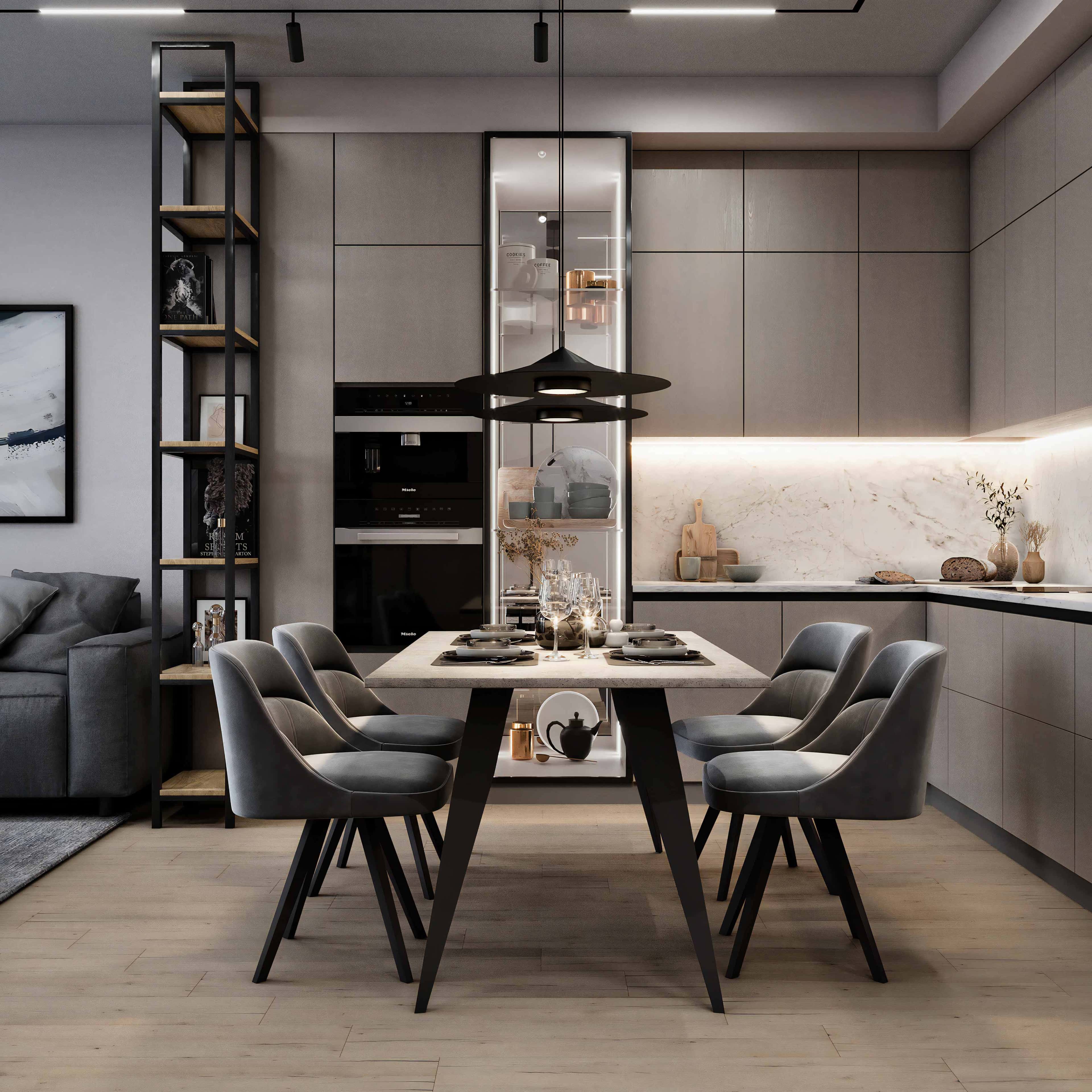 Ранок на кухні Ідеальне освітлення кухні для затишного ранку з декоративним підсвічуванням та природним світлом