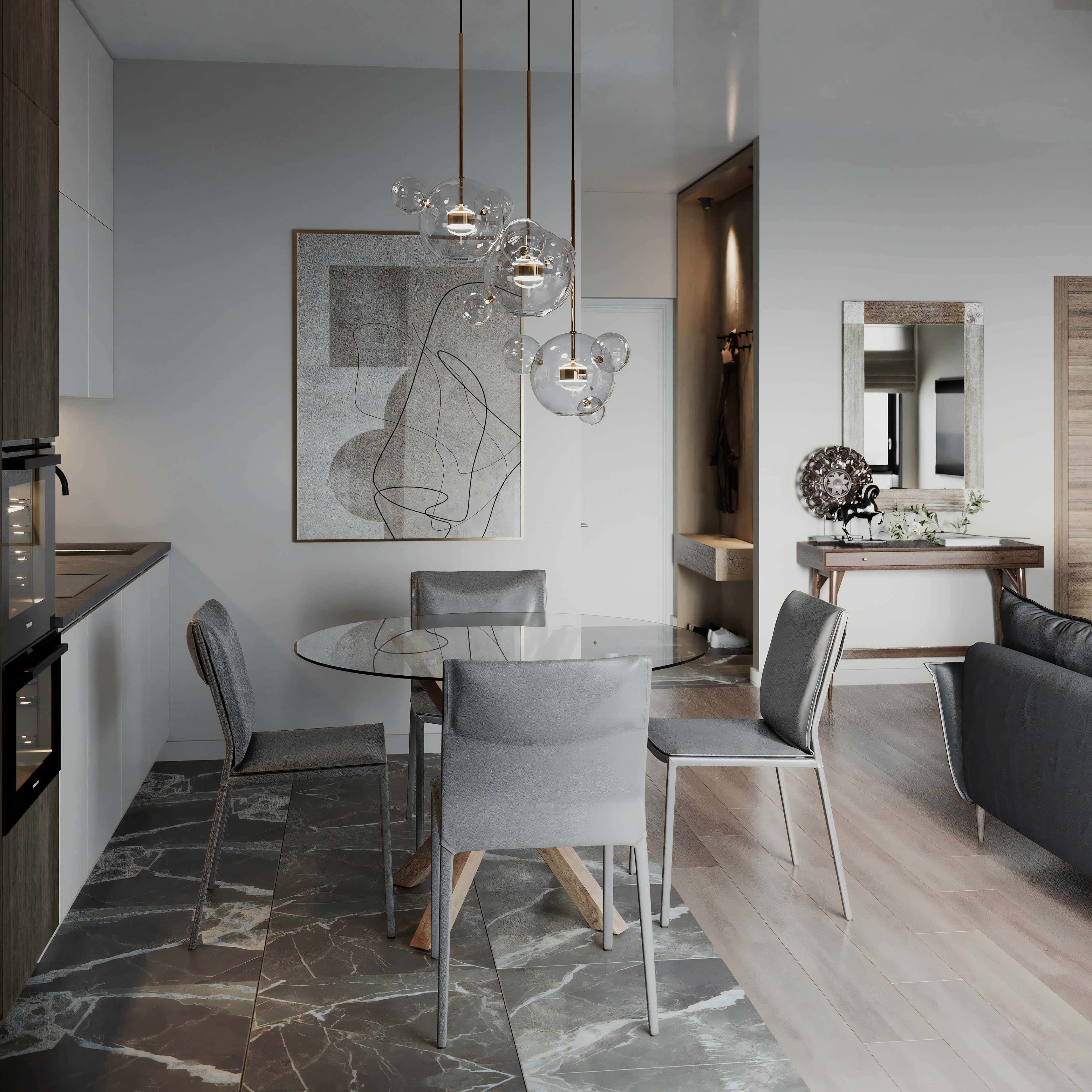 Світлові акценти кухні Освітлення кухні 2026 з використанням трекових систем та акцентного підсвічування полиць