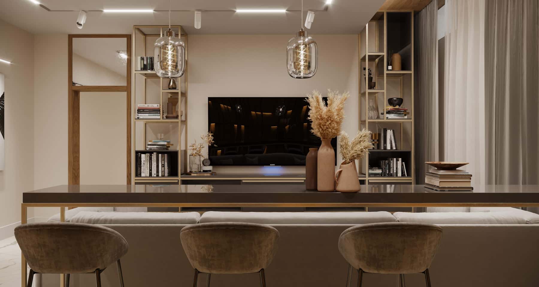 Світла ванна кімната Дизайн маленької квартири 2026: світла ванна кімната з використанням візуального розширення простору.