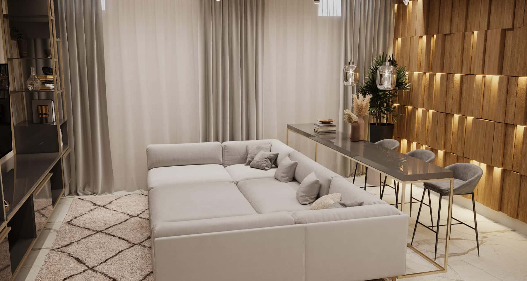 Світла кухня 2026 Сучасний дизайн інтер'єру в світлих тонах 2026: кухня з дерев'яними акцентами.