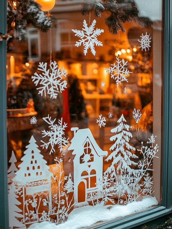 Паперові прикраси: витинанки Декор вікон на Новий рік 2026: тонкі паперові прикраси для святкового настрою