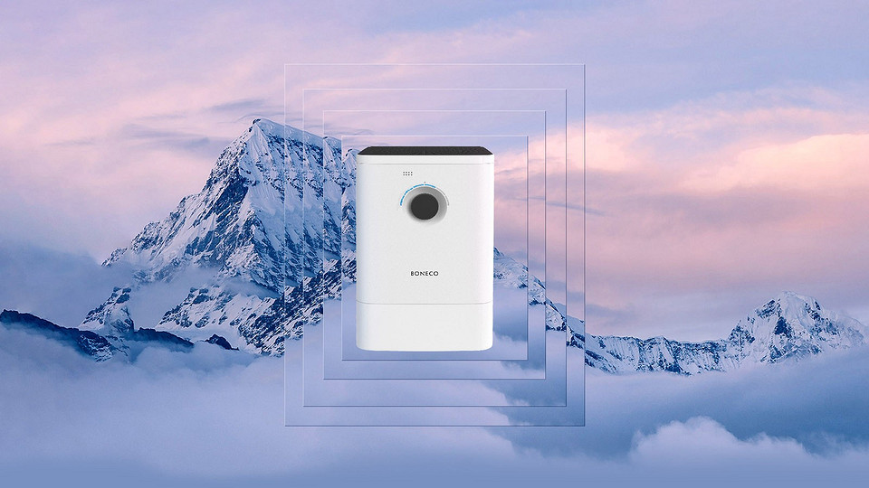 Свіжість повітря Елегантний зволожувач повітря Boneco, що додає свіжості та затишку сучасному житловому простору.