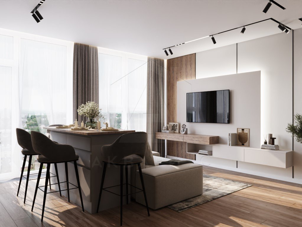 Світлий та екологічний Приклад чистової обробки: світлий інтер'єр з акцентом на екологічні матеріали.