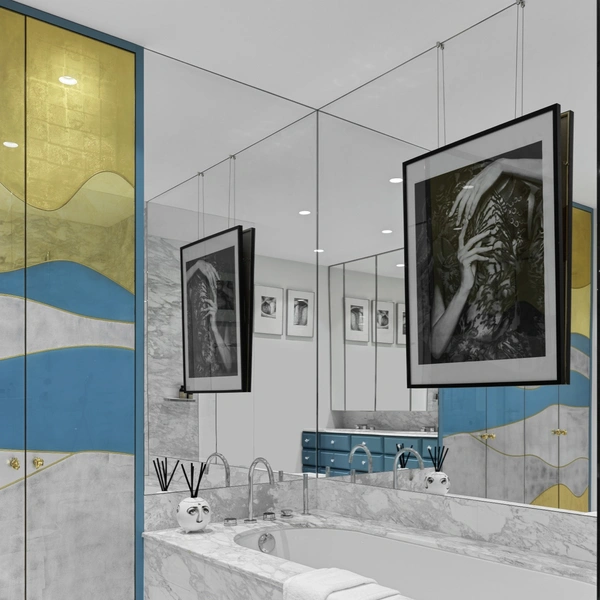 Функціональність та стиль Функціональне облаштування ванної кімнати у стилі арт-деко, сучасні рішення для зберігання