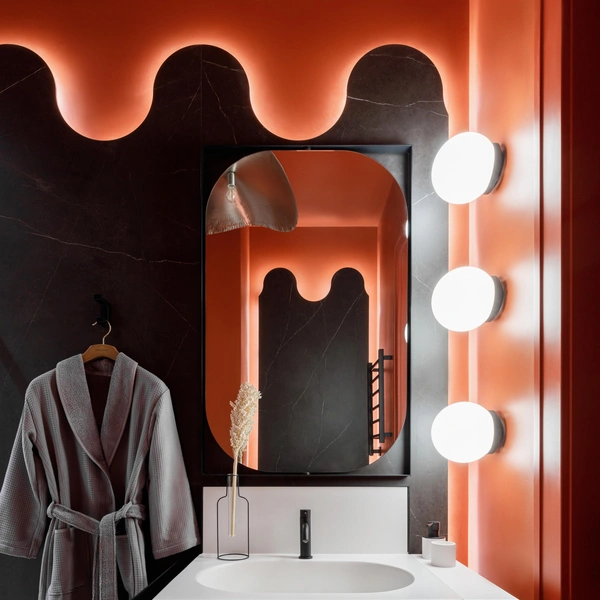 Арт-декор у ванній Сучасний дизайн ванної кімнати з елементами арт-декору та натуральними матеріалами