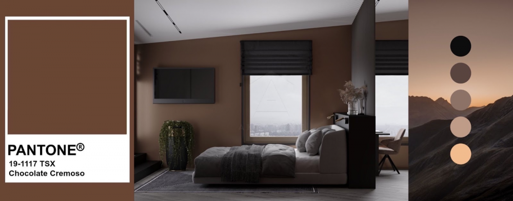 Темна стильна ванна Темний інтер'єр 2026: ванна кімната з темною плиткою та сучасною сантехнікою.