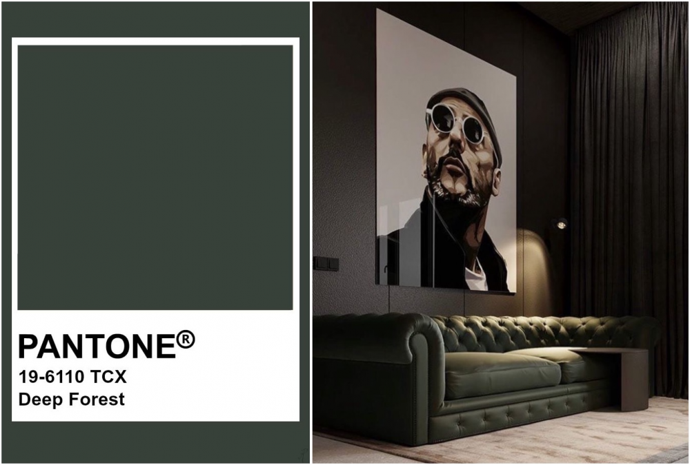 Темний елегантний коридор Елегантний темний інтер'єр 2026: коридор з темними стінами та дзеркалом у повний зріст.