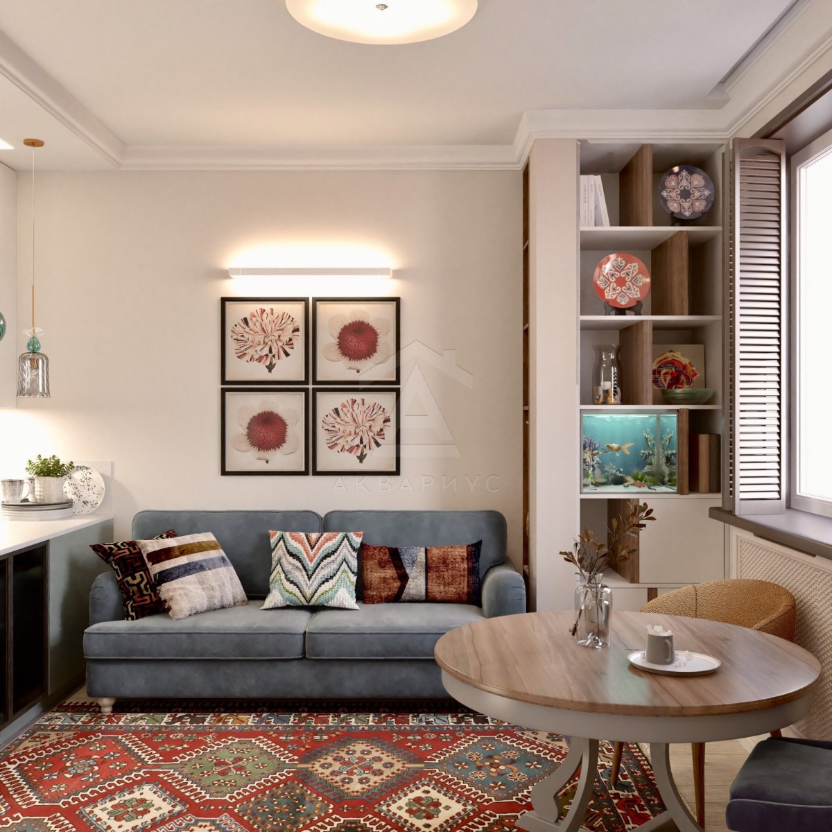 Яскрава еклектика в інтер'єрі Інтер'єр в стилі еклектика з використанням яскравих кольорів та незвичайних деталей