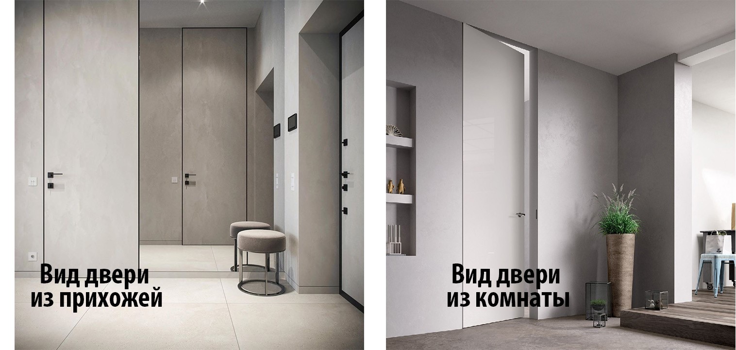 Невидимі двері: стиль Сучасний дизайн з дверима прихованого монтажу, інтегрованими в панелі стін.