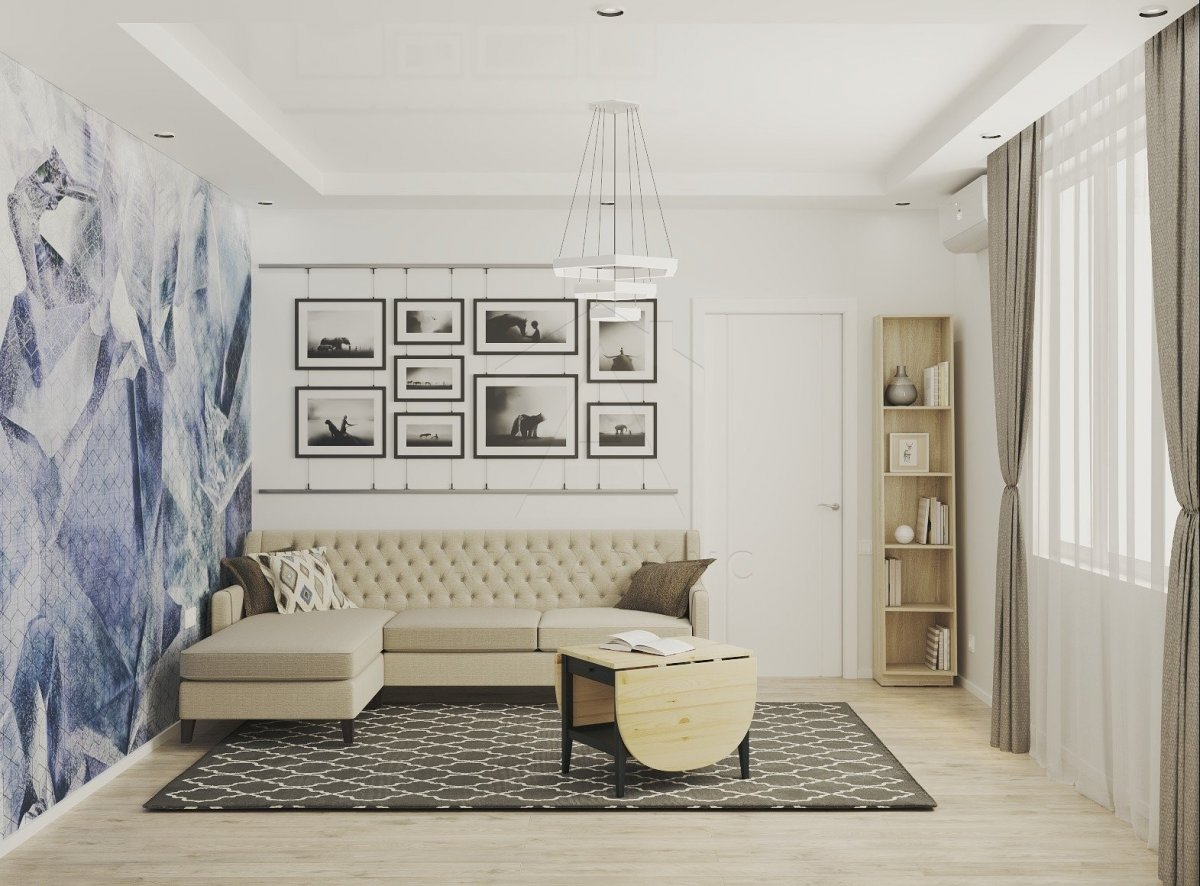 Яскрава ретро вітальня Вітальня в ретро стилі з акцентом на яскраві кольори та вінтажні деталі