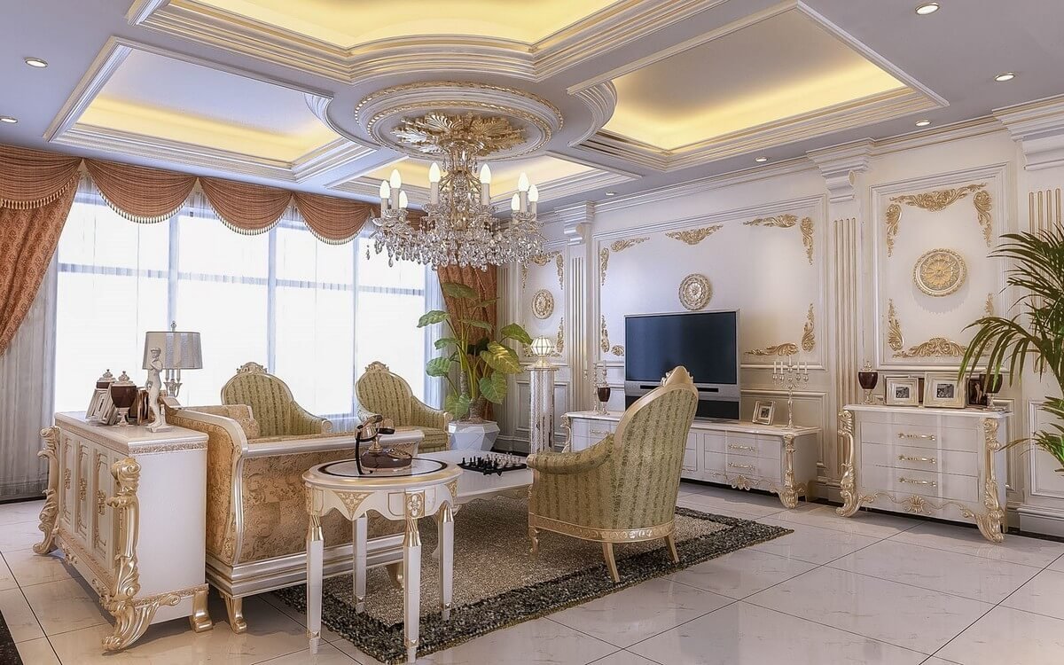 Класичні деталі: вишуканість в усьому Деталі класичного інтер'єру: люстра, ліпнина і декор на стінах
