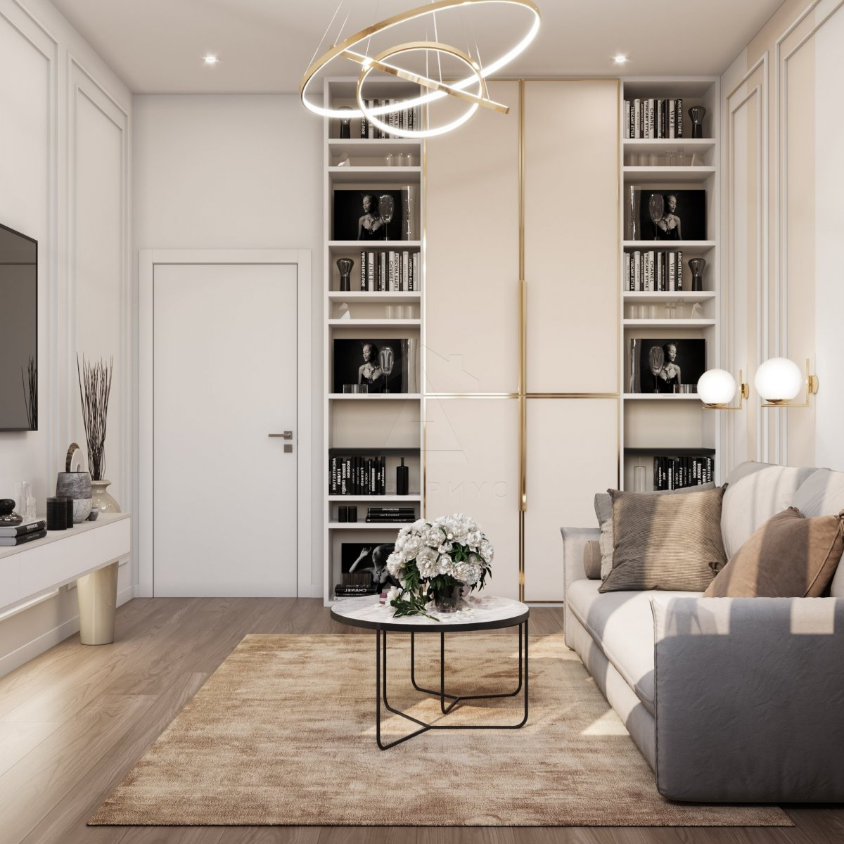 Світла бібліотека вдома Сучасний дизайн домашньої бібліотеки з великими вікнами та книжковими полицями