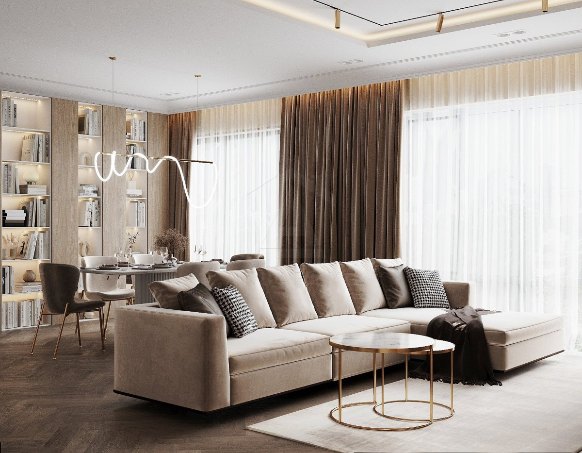 Мінімалізм в бібліотеці Інтер'єр домашньої бібліотеки в стилі мінімалізм з акцентом на природне освітлення.