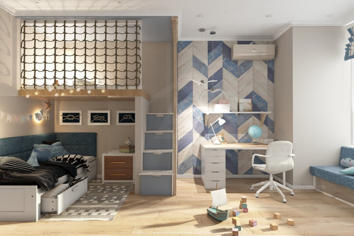 Колір в зонуванні Дизайн студії: зонування простору з використанням кольору та різних текстур.