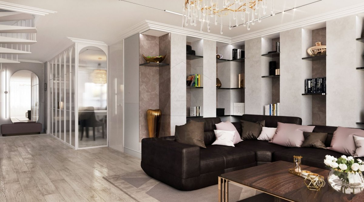 Освітлення зон Зонування кімнати за допомогою освітлення: різні світильники для різних функціональних зон.