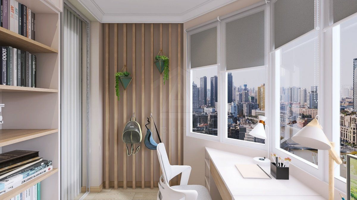 Яскраві акценти на балконі Дизайн об'єднаного балкона з кімнатою 2026: використання яскравих кольорів та сучасних меблів.