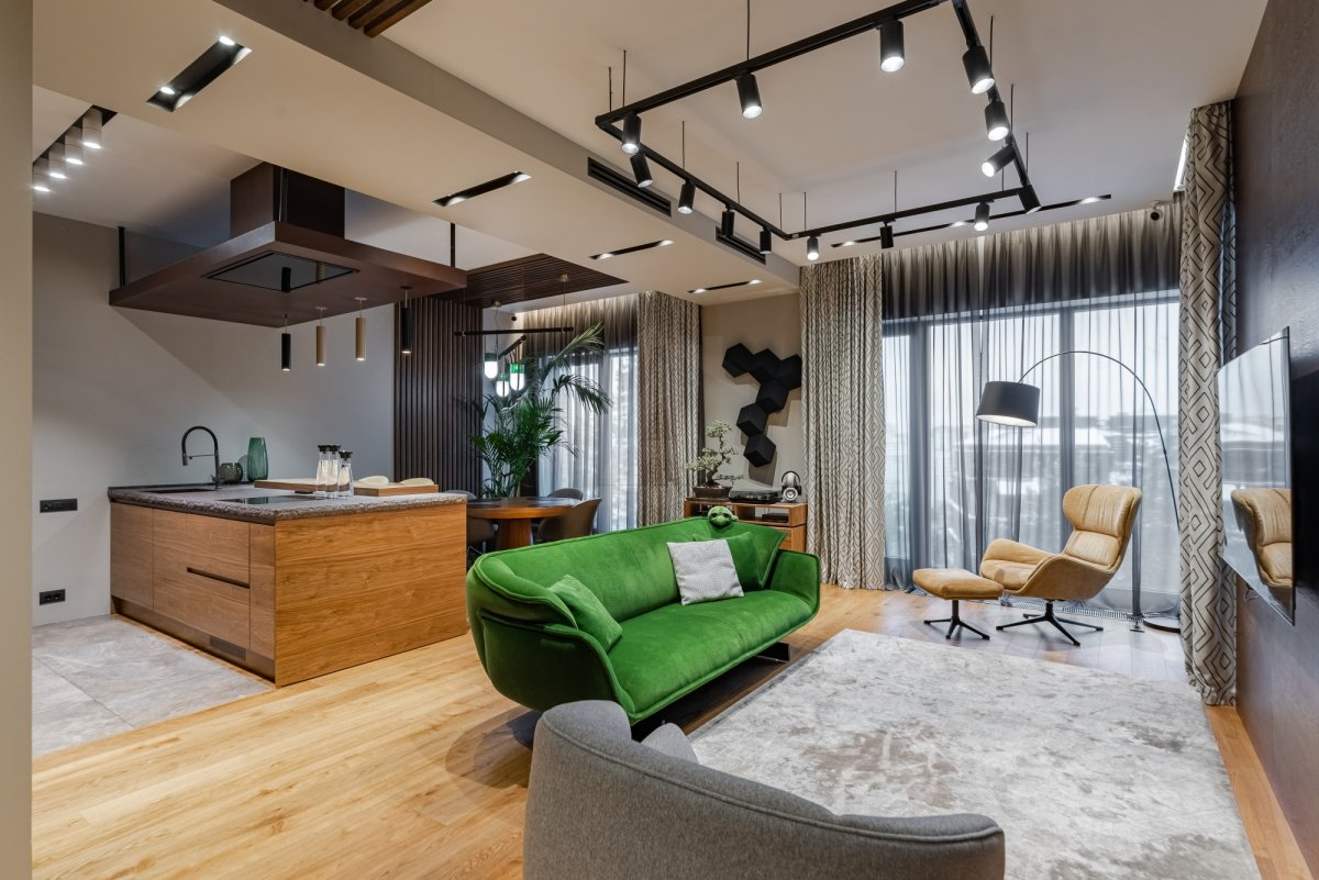 Лофт: відкритий простір Відкрите планування лофт 2026: вітальня, кухня та їдальня в єдиному просторі