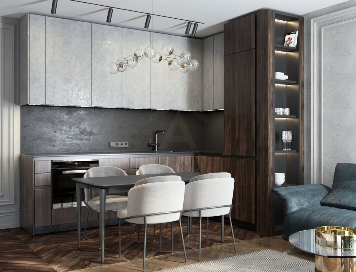 Лофт 2026: Цегла та Світло Дизайн інтер'єру лофт 2026: цегляна стіна, сіра колірна гама, індустріальне освітлення.