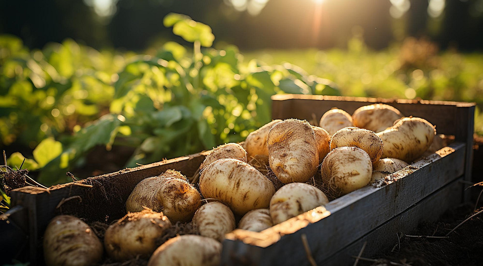 Сходи картоплі Ранні сходи картоплі, що пробиваються крізь ґрунт навесні, готові до посадки.
