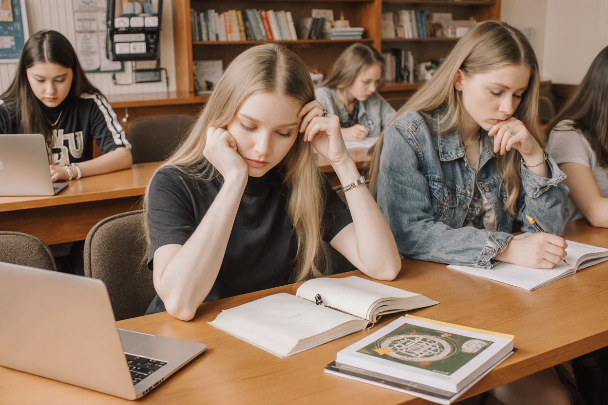 Навчання дизайну інтер'єру Студентка вивчає основи дизайну інтер'єру, використовуючи програми для 3D-моделювання в 2026 році.