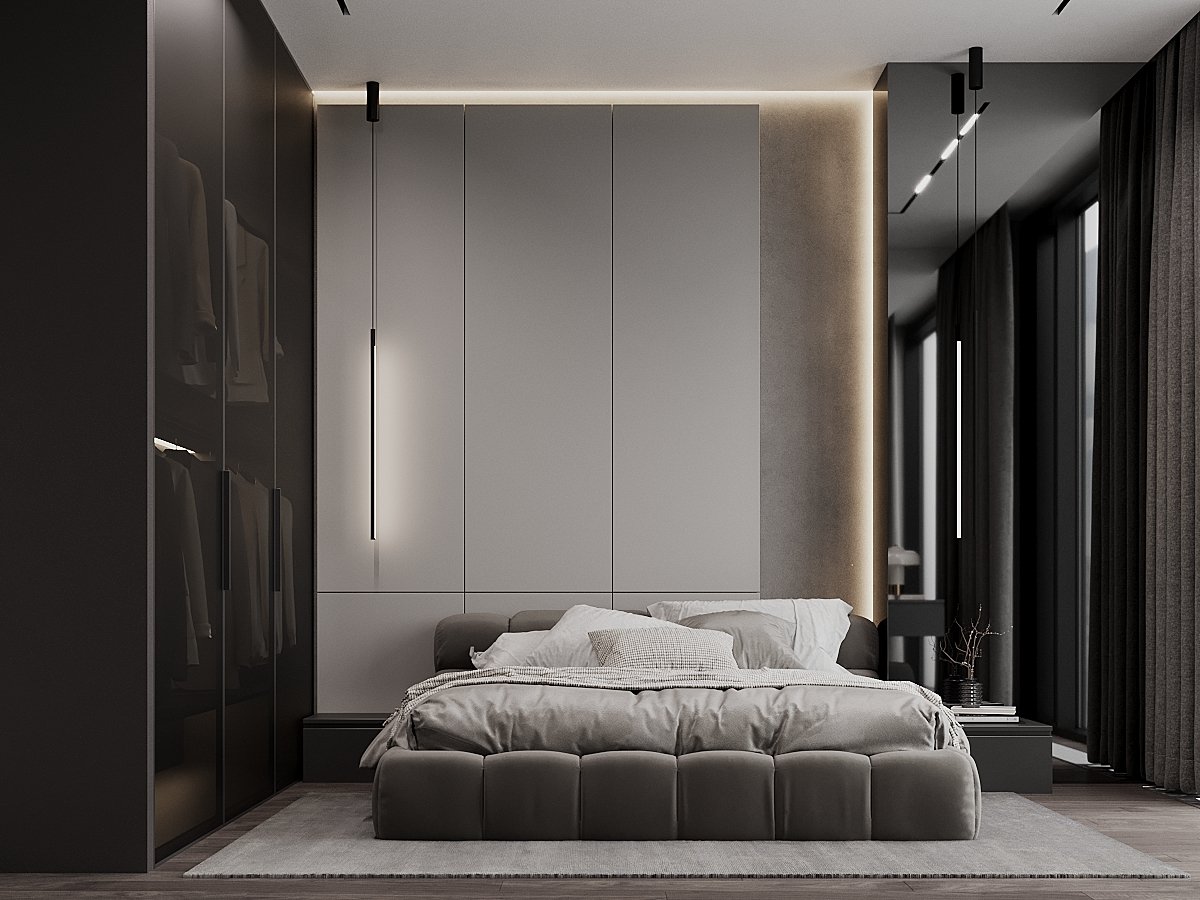 Вітальня з каміном 3D 3D-моделювання просторої вітальні з каміном та м'якими меблями для відпочинку.