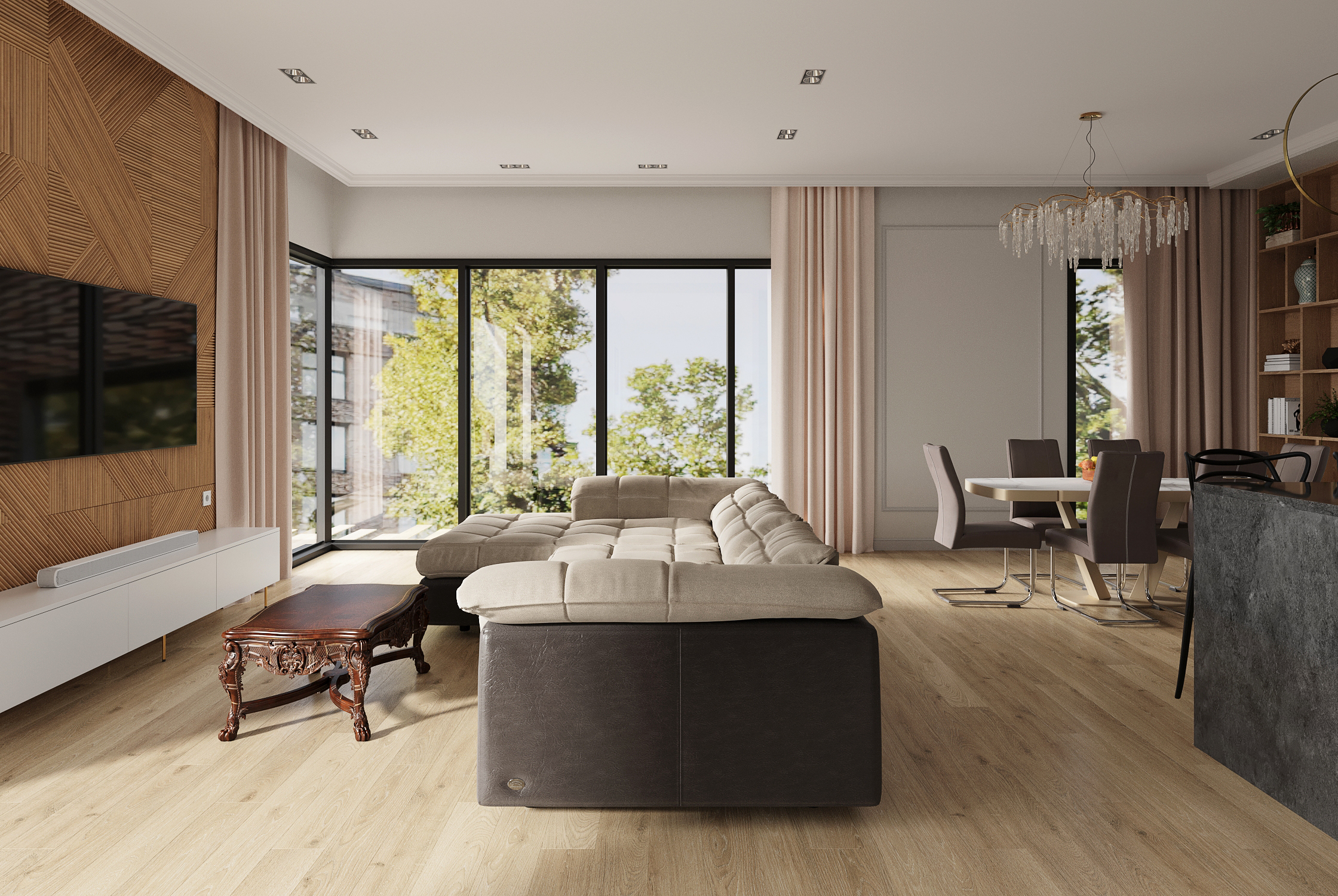 Кухня мрії 2026 Реалістичний дизайн інтер'єру 2026: візуалізація кухні з якісними матеріалами.