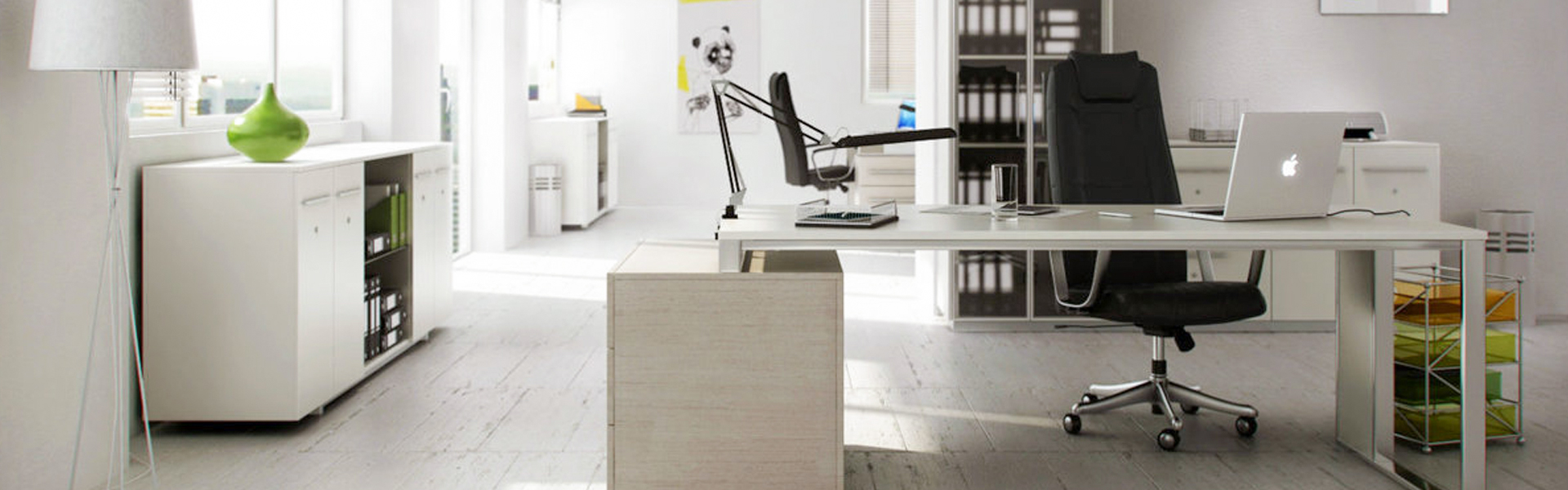 Зонування home office у спальні — стелаж як роздільник простору Робочий куточок у спальні, відокремлений відкритим стелажем — зонування без ремонту