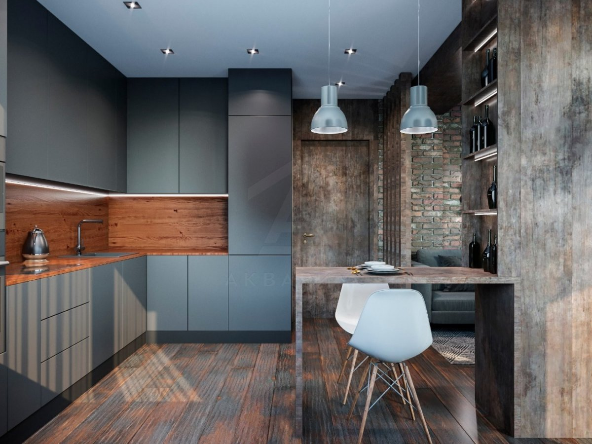 Лофт: Вільний простір Інтер'єр вітальні в стилі лофт, візуальне розширення простору, Ростов-на-Дону 2026