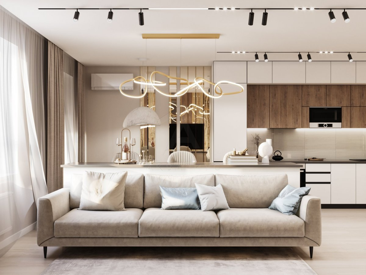 Сучасна класика: Легкість Трендовий дизайн інтер'єру квартири з елементами сучасної класики, Ростов-на-Дону